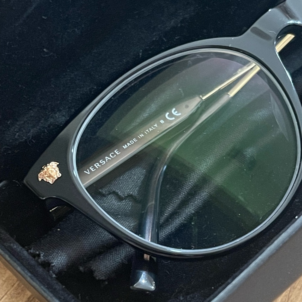 Versace Black Eyeglasses w/Case - Picture 4 of 4